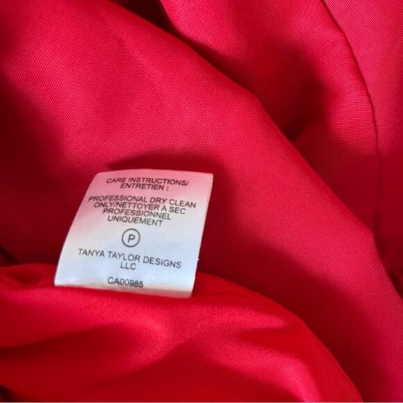 Tanya Taylor Red Wrap Dress with Purple Accent - Picture 8 of 12